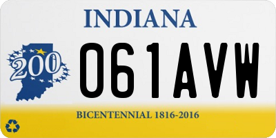 IN license plate 061AVW