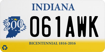 IN license plate 061AWK