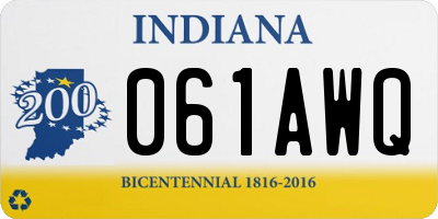 IN license plate 061AWQ