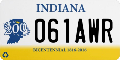 IN license plate 061AWR