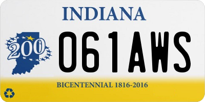 IN license plate 061AWS