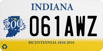 IN license plate 061AWZ