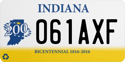 IN license plate 061AXF
