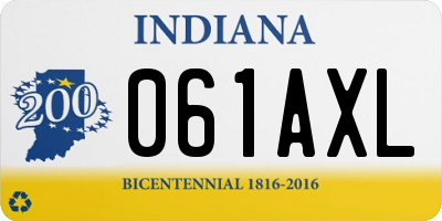 IN license plate 061AXL