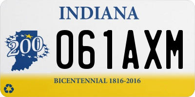 IN license plate 061AXM