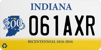 IN license plate 061AXR