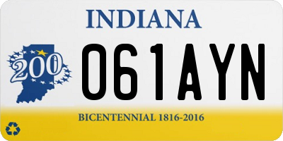 IN license plate 061AYN