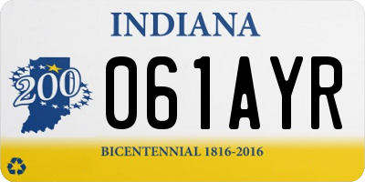 IN license plate 061AYR