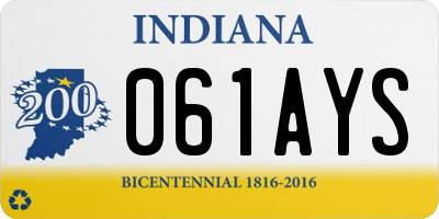 IN license plate 061AYS