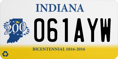 IN license plate 061AYW