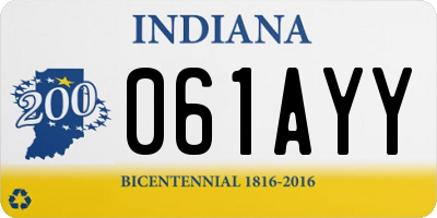 IN license plate 061AYY