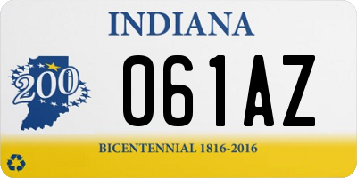 IN license plate 061AZ