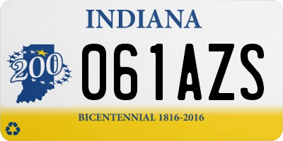 IN license plate 061AZS