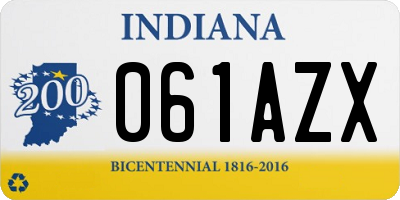 IN license plate 061AZX