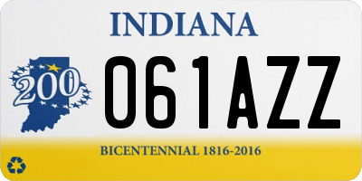 IN license plate 061AZZ