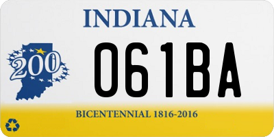 IN license plate 061BA