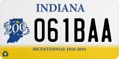 IN license plate 061BAA