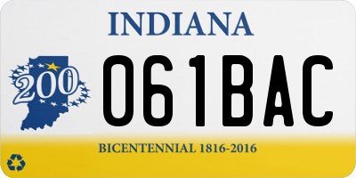 IN license plate 061BAC