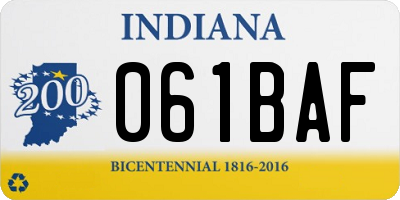 IN license plate 061BAF