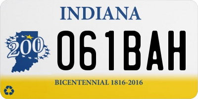 IN license plate 061BAH