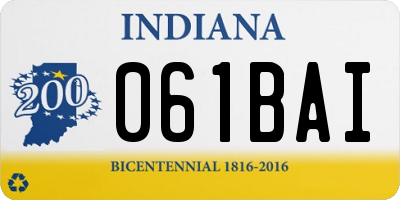 IN license plate 061BAI