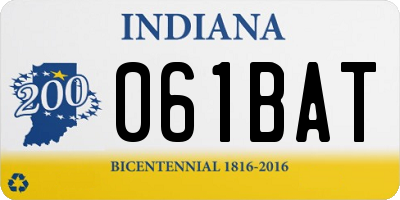 IN license plate 061BAT