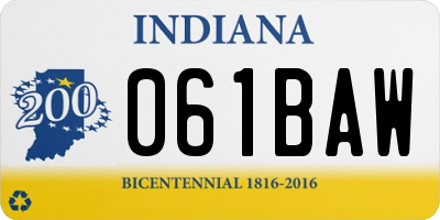 IN license plate 061BAW