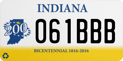 IN license plate 061BBB