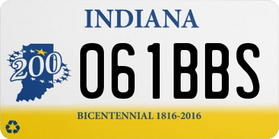 IN license plate 061BBS