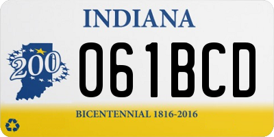 IN license plate 061BCD