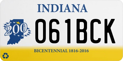 IN license plate 061BCK