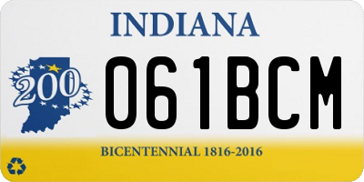 IN license plate 061BCM