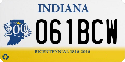 IN license plate 061BCW