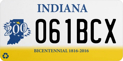 IN license plate 061BCX
