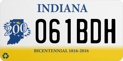 IN license plate 061BDH