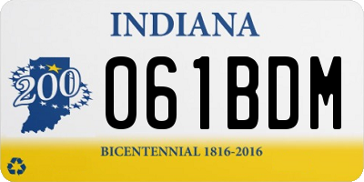IN license plate 061BDM