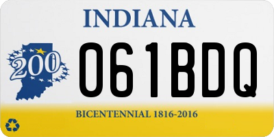 IN license plate 061BDQ