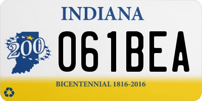 IN license plate 061BEA