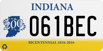IN license plate 061BEC