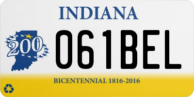 IN license plate 061BEL