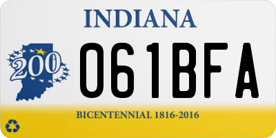 IN license plate 061BFA