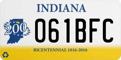 IN license plate 061BFC