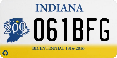 IN license plate 061BFG