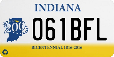 IN license plate 061BFL