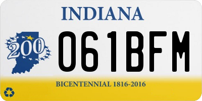 IN license plate 061BFM