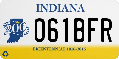 IN license plate 061BFR