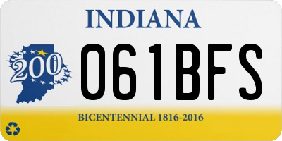 IN license plate 061BFS