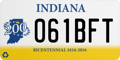 IN license plate 061BFT