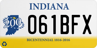 IN license plate 061BFX