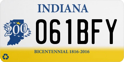 IN license plate 061BFY